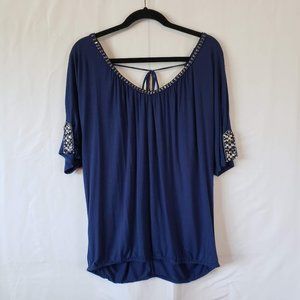 BKE Large Navy Blue Top